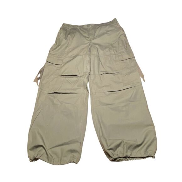 Orange Kiss Essentials Womens Olive Green Cotton Utility Cargo Pants Size Large - Picture 1 of 7